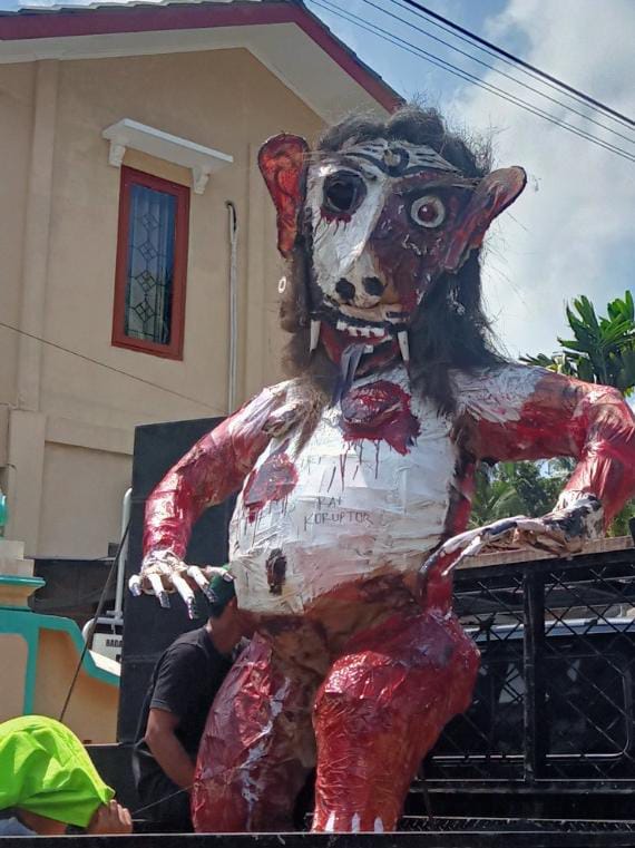 Kampanyekan Budaya Anti Korupsi, Padukuhan Gunung Rego Usung Sosok Ogoh-Ogoh